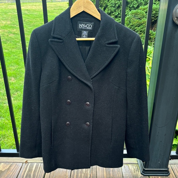 New York & Company Jackets & Blazers - 🖤Ladies NY&CO Black Wool Peacoat - size 6 - excellent condition!